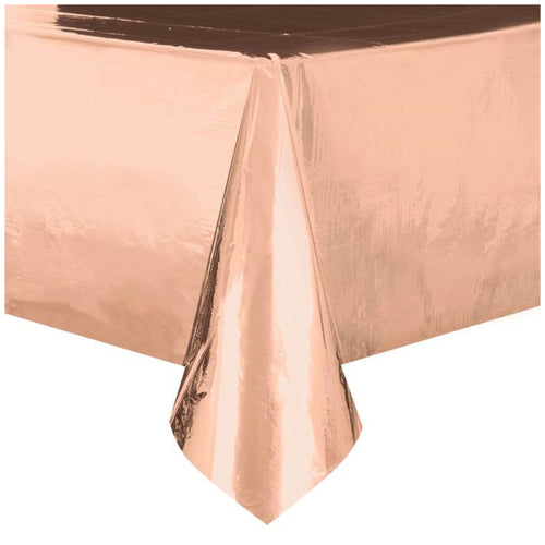 SHINY ROSE GOLD FOIL TABLE COVER (1.37m x 2.13m)