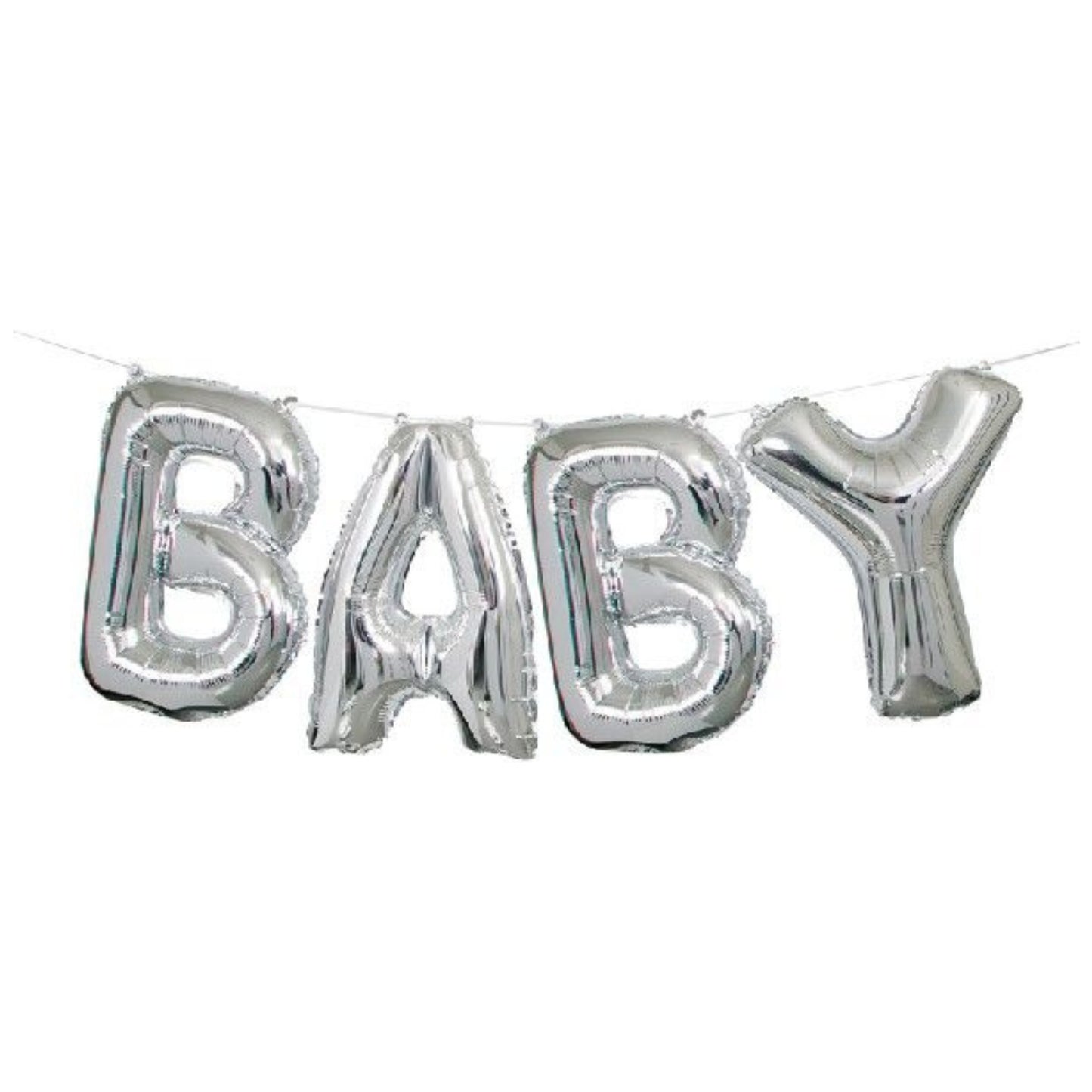 14"/ 36cm SILVER BABY AIR FILL FOIL BALLOON KIT