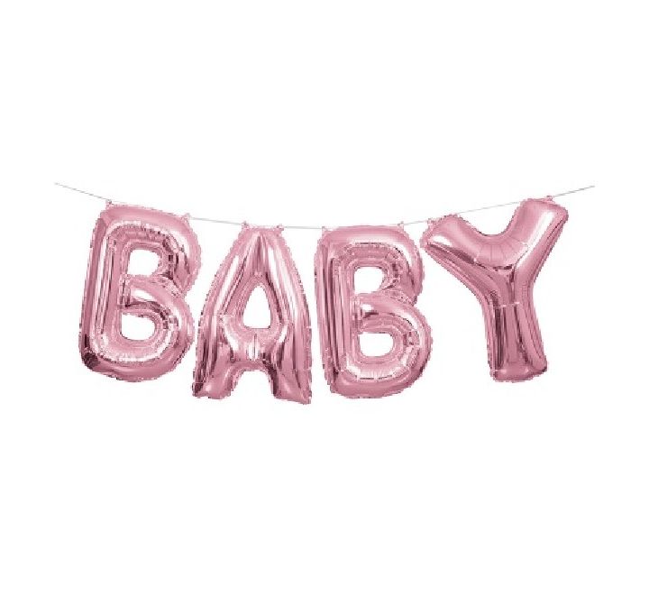 14"/ 36cm PINK BABY AIR FILL FOIL BALLOON KIT