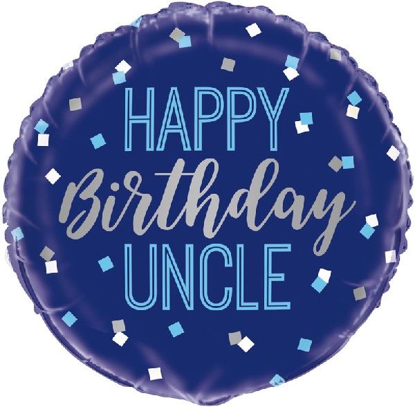 18"/ 46cm HAPPY BIRTHDAY UNCLE ROUND FOIL BALLOON