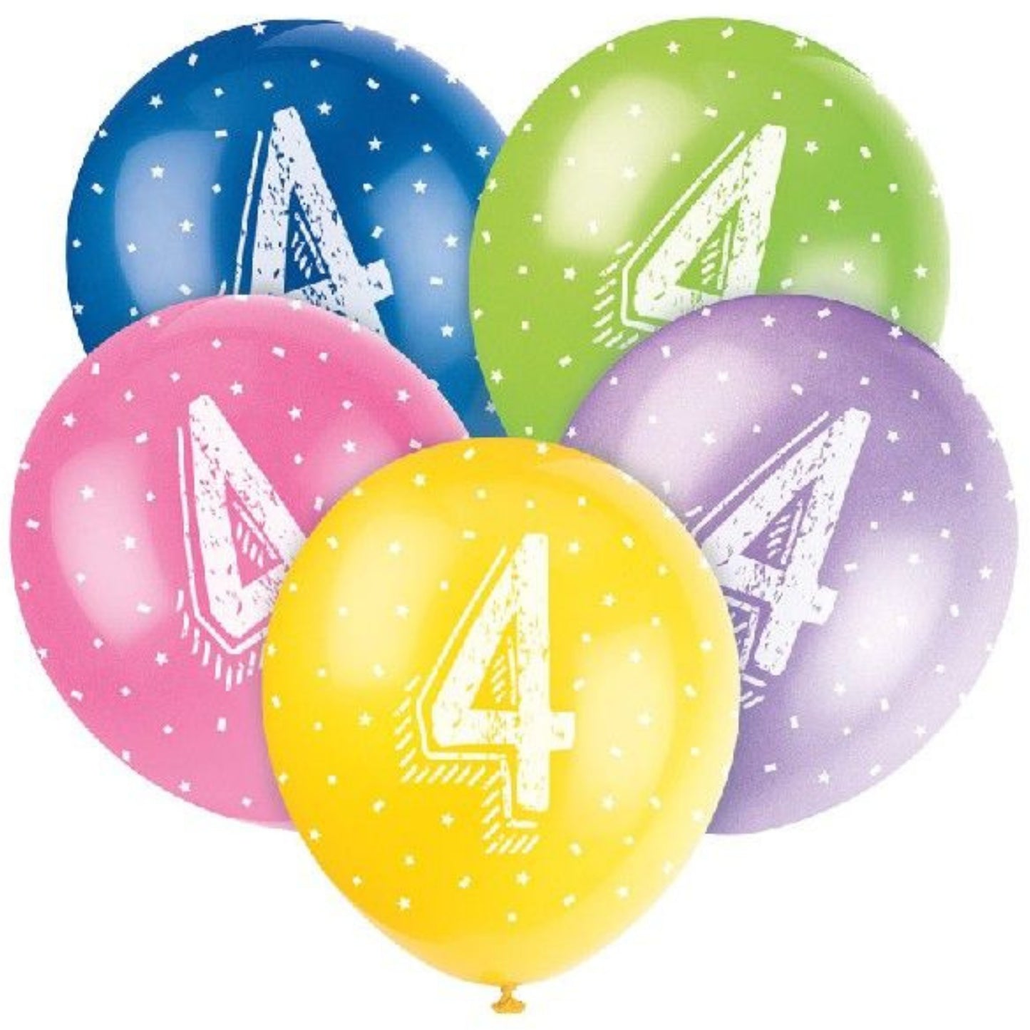 12"/ 30cm NUMBER '4' LATEX BALLOONS (5 PACK)