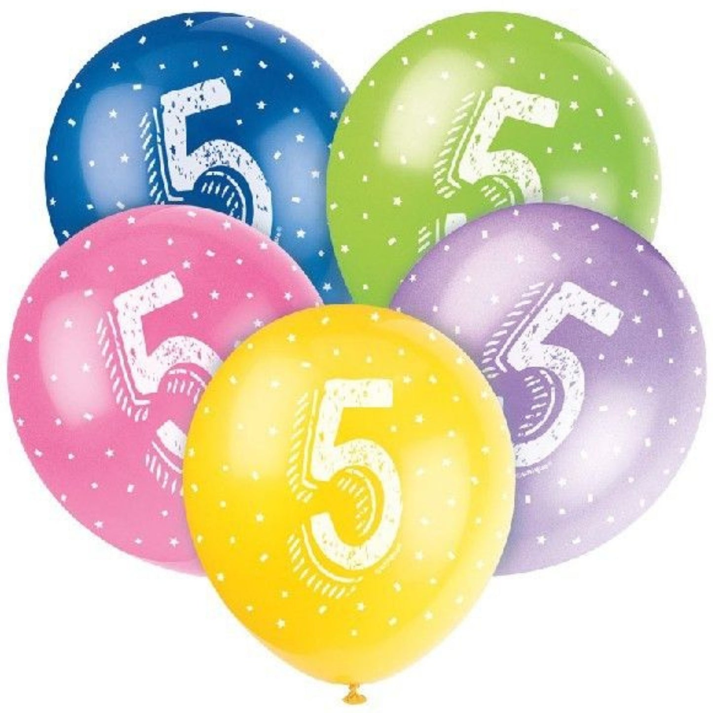 12"/ 30cm NUMBER '5' LATEX BALLOONS (5 PACK)