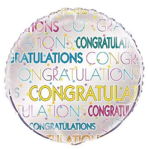 18"/ 46cm BRIGHT STAR CONGRATS ROUND FOIL BALLOON