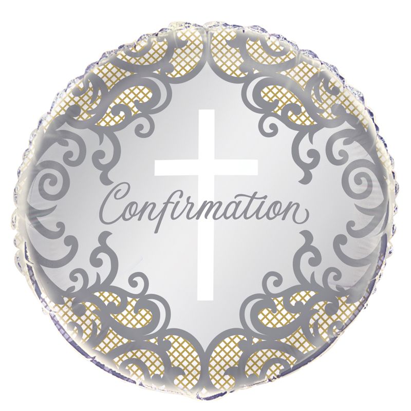 18"/ 46cm FANCY GOLD CROSS CONFIRMATION FOIL BALLOON
