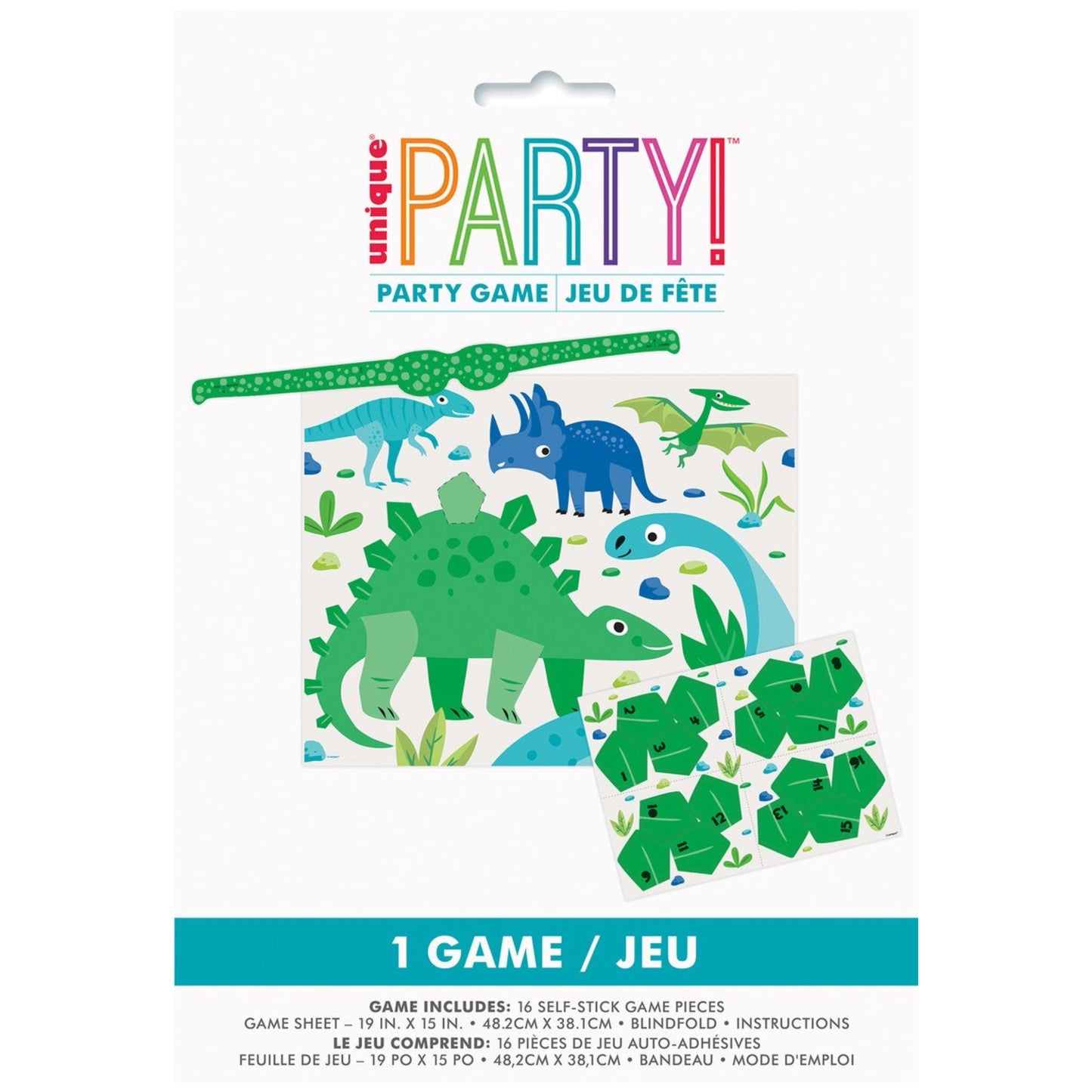 BLUE & GREEN DINOSAUR PARTY GAME
