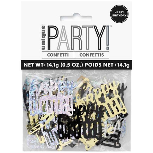 GLITZ BLACK HAPPY BIRTHDAY CONFETTI (14g)