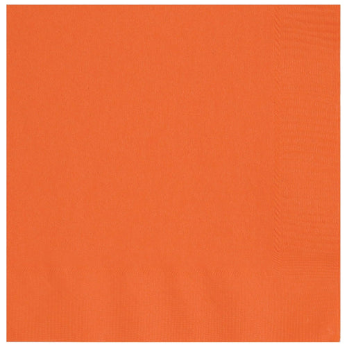 PUMPKIN ORANGE LUNCHEON NAPKINS (17cm - 50 PACK)
