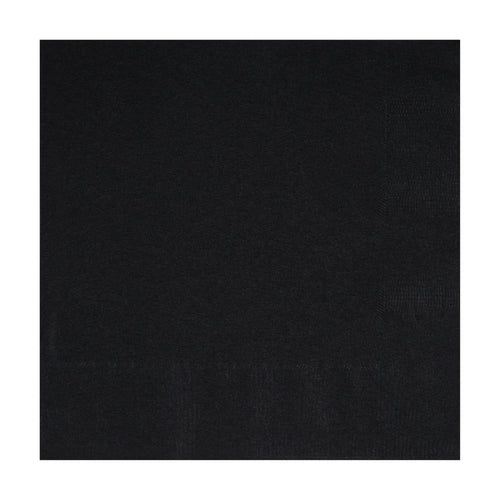 MIDNIGHT BLACK BEVERAGE NAPKINS (13cm - 20 PACK)