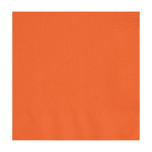 PUMPKIN ORANGE BEVERAGE NAPKINS (13cm - 20 PACK)