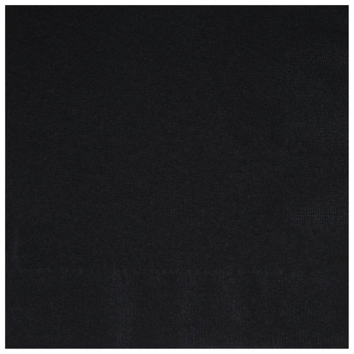 MIDNIGHT BLACK LUNCHEON NAPKINS (17cm - 50 PACK)