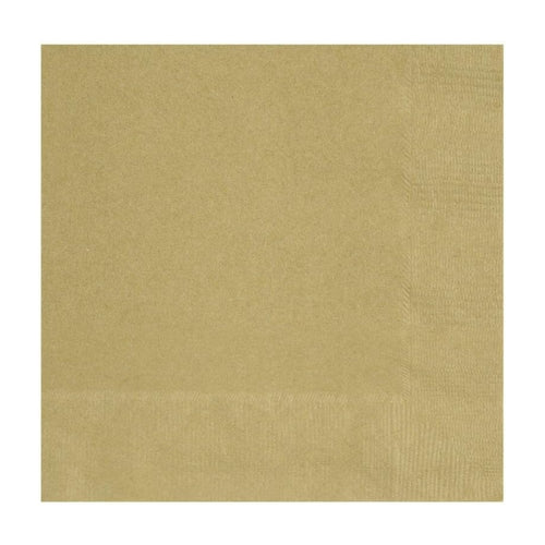 GLEAMING GOLD BEVERAGE NAPKINS (13cm - 20 PACK)