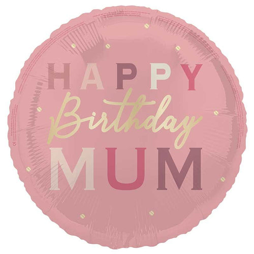 18"/ 46cm HAPPY BIRTHDAY MUM ROUND FOIL BALLOON