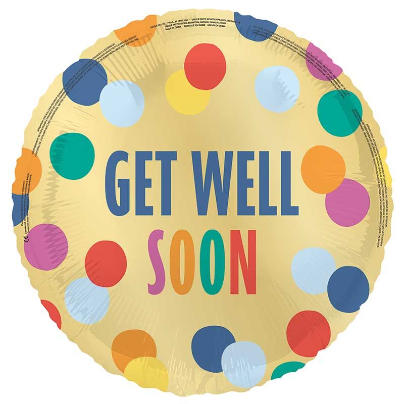 18"/ 46cm GET WELL SOON ROUND FOIL BALLOON