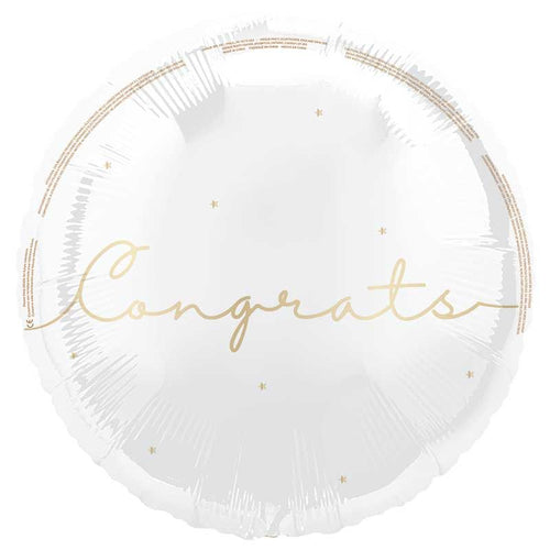 18"/ 46cm CONGRATS SILVER ROUND FOIL BALLOON