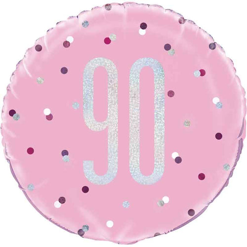 18"/ 46cm GLITZ PINK 90 ROUND FOIL BALLOON