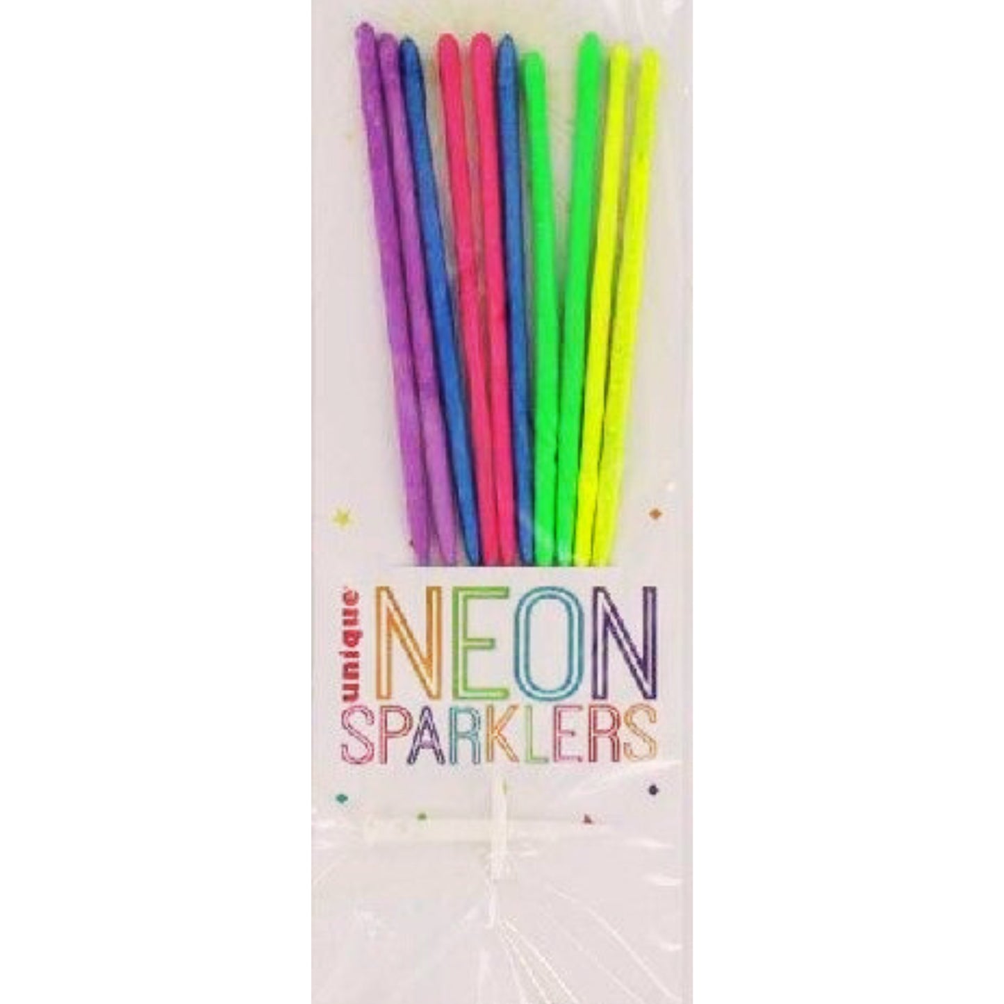 7"/ 18cm ASSORTED NEON SPARKLER CANDLES