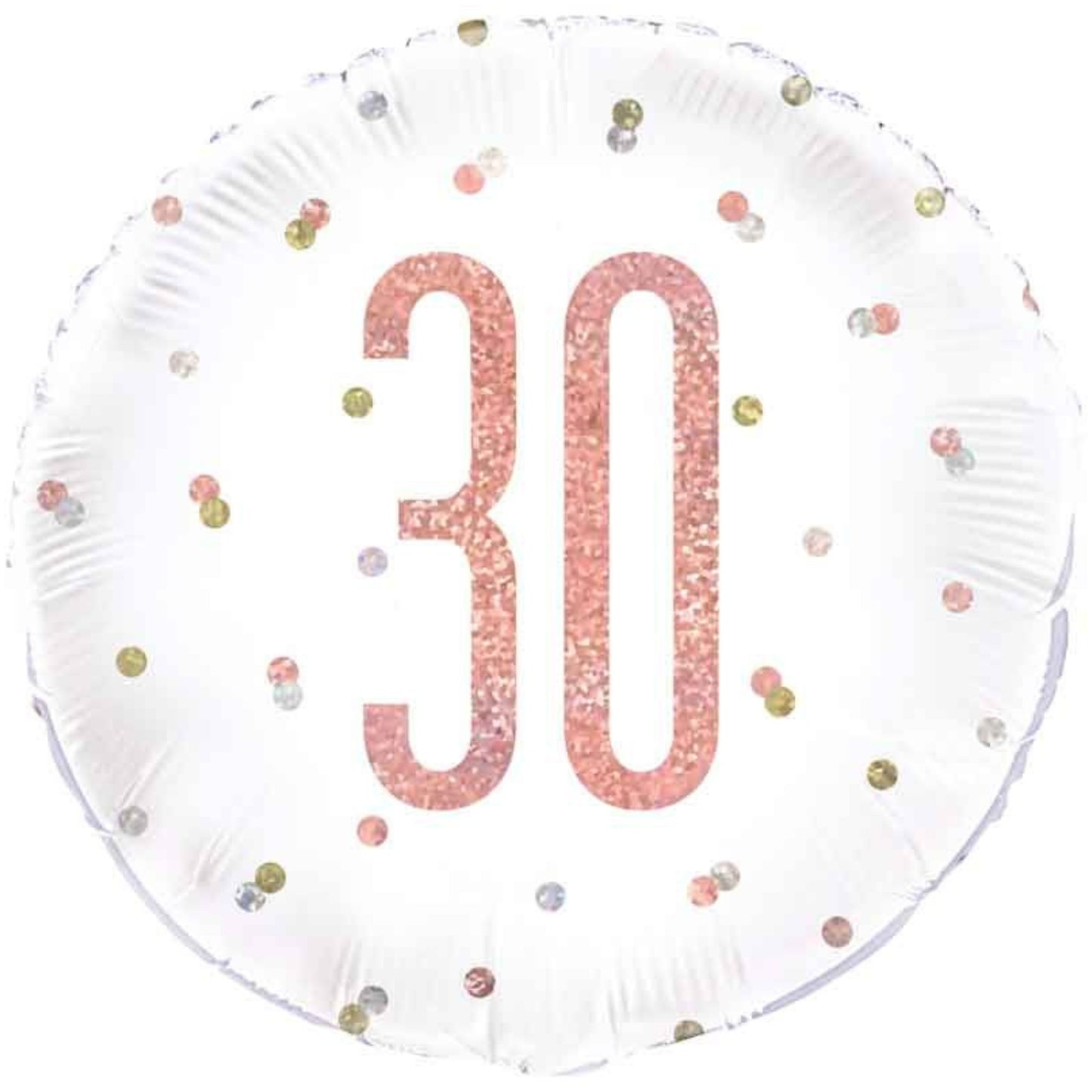 18"/ 46cm GLITZ ROSE GOLD 30 ROUND FOIL BALLOON