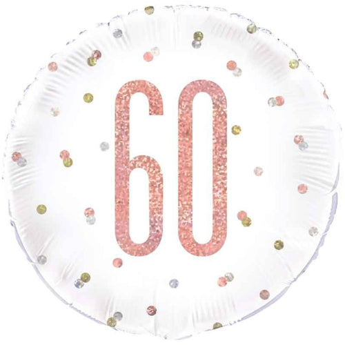 18"/ 46cm GLITZ ROSE GOLD 60 ROUND FOIL BALLOON