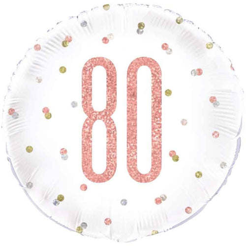 18"/ 46cm GLITZ ROSE GOLD 80 ROUND FOIL BALLOON