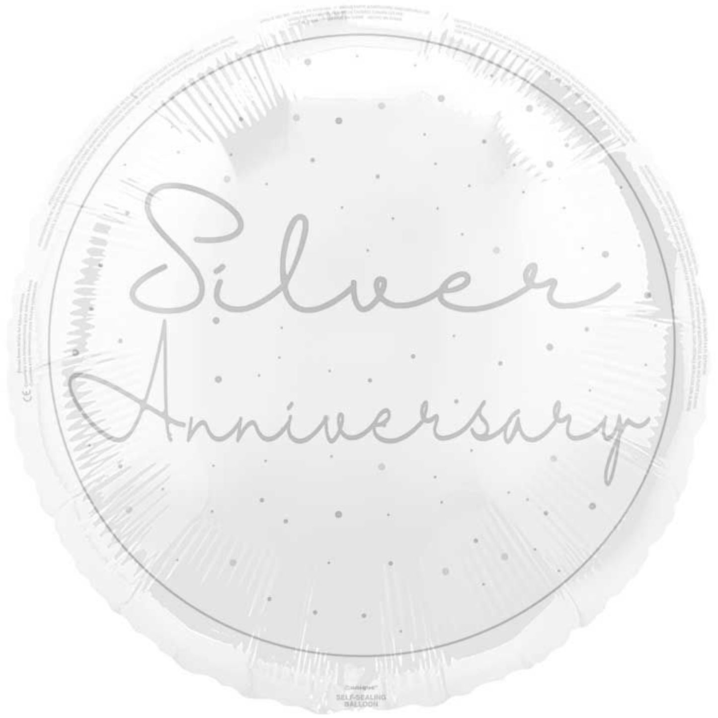 18"/ 46cm SILVER ANNIVERSARY ROUND FOIL BALLOON