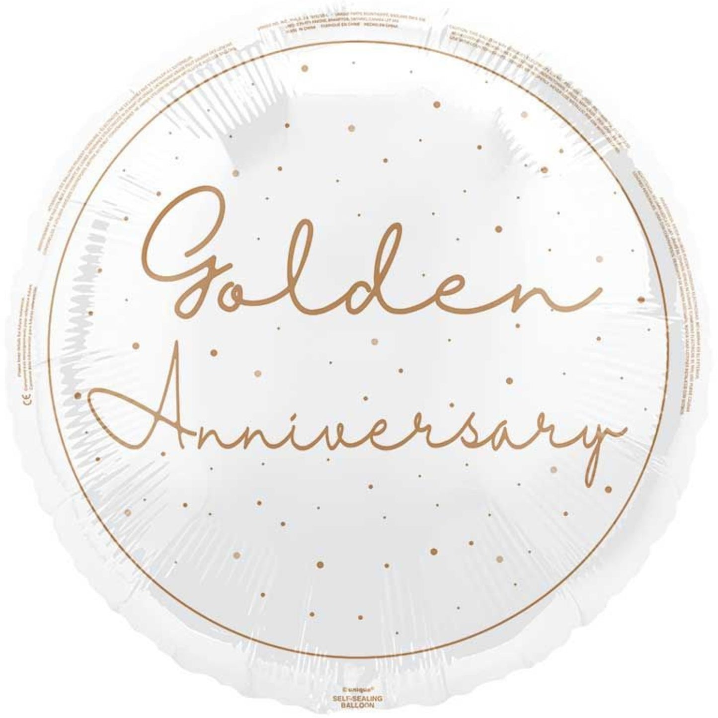 18"/ 46cm GOLDEN ANNIVERSARY ROUND FOIL BALLOON