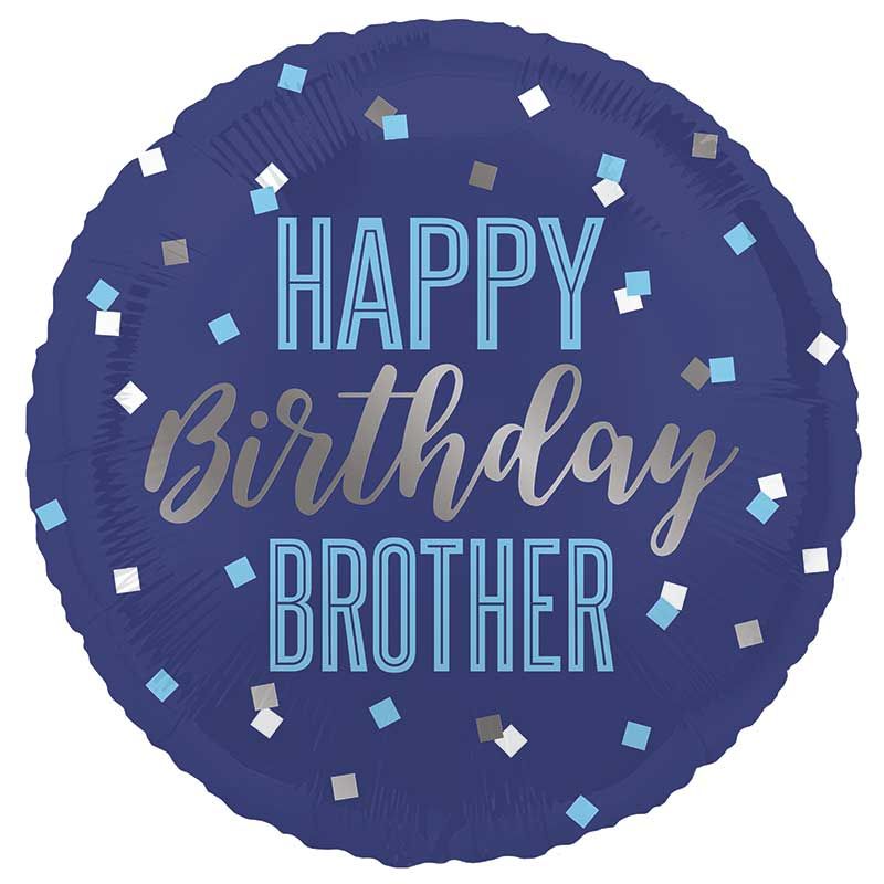 18"/ 46cm HAPPY BIRTHDAY BROTHER ROUND FOIL BALLOON