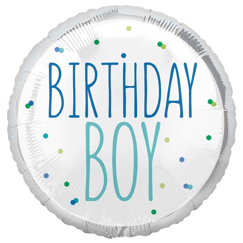 18"/ 45.72cm BIRTHDAY BOY ROUND FOIL BALLOON