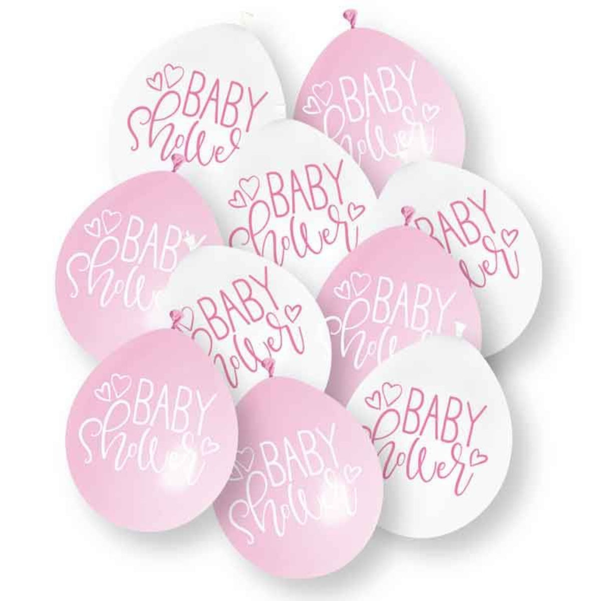 9"/ 23cm PINK BABY SHOWER LATEX BALLOONS (10 PACK)