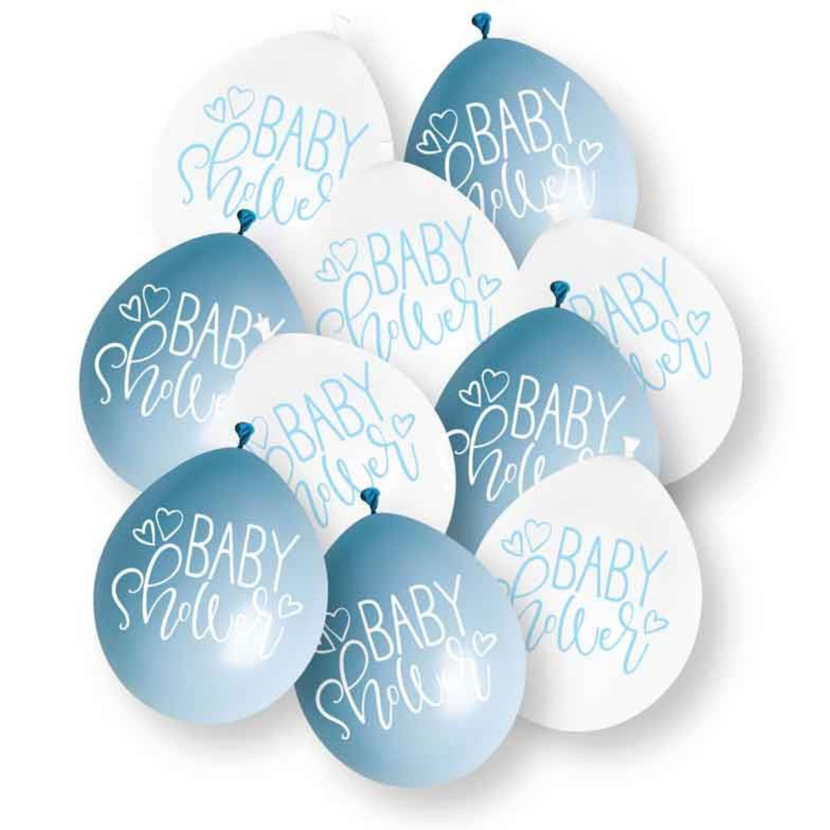 9"/ 23cm BLUE BABY SHOWER LATEX BALLOONS (10 PACK)