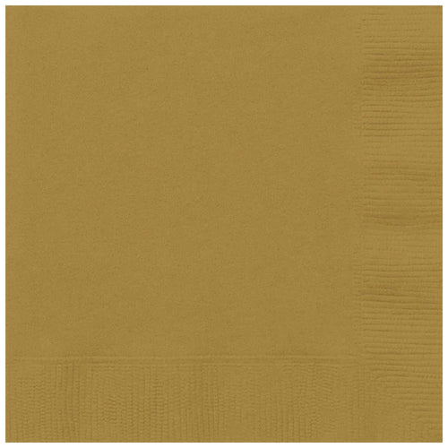 GLEAMING GOLD LUNCHEON NAPKINS (17cm - 20 PACK)