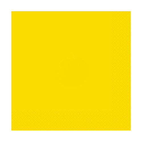 NEON YELLOW BEVERAGE NAPKINS (13cm - 20 PACK)