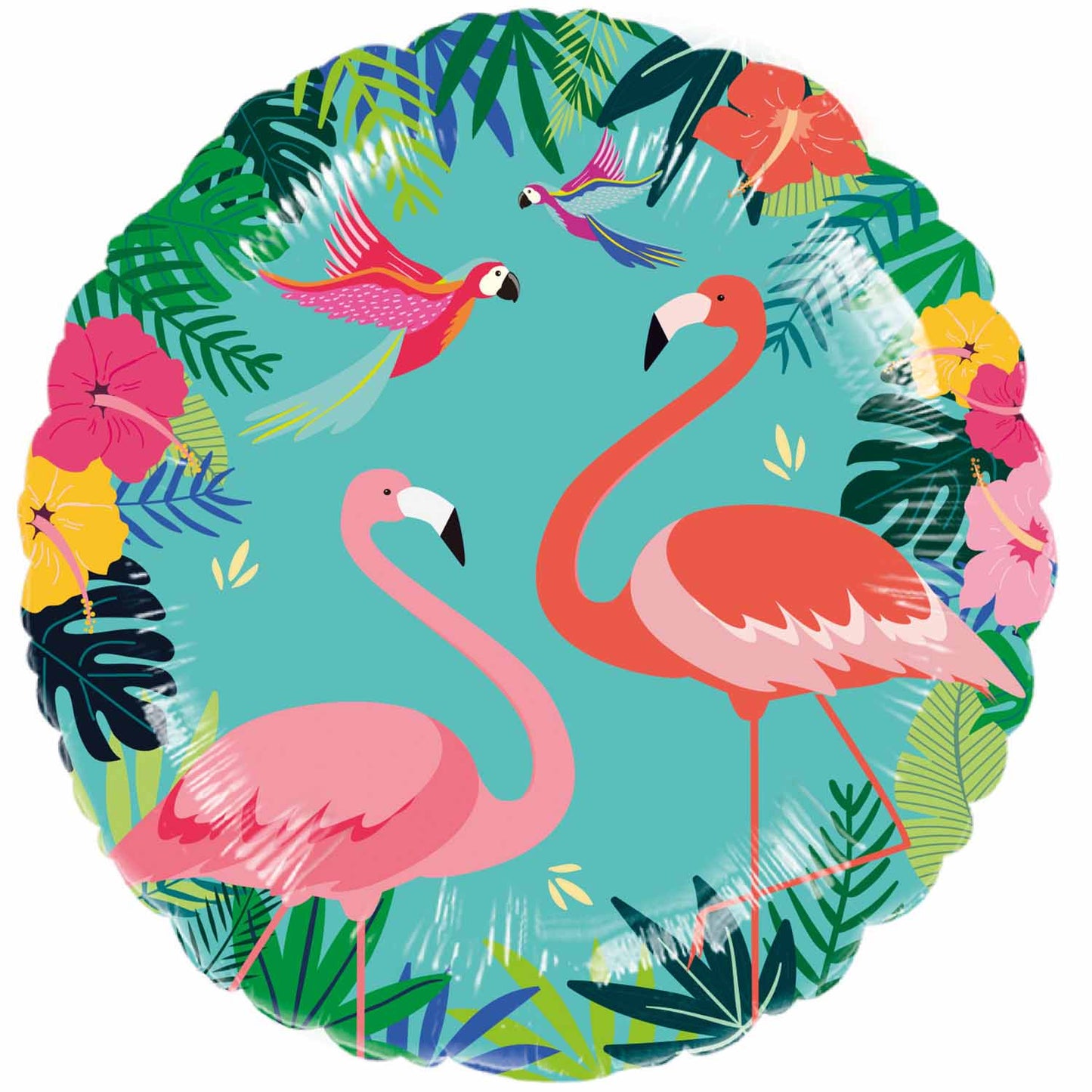 18"/ 46cm SUMMER FLAMINGO ROUND FOIL BALLOON