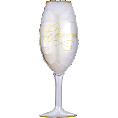 38"/ 97cm CHAMPAGNE GLASS SUPERSHAPE FOIL BALLOON