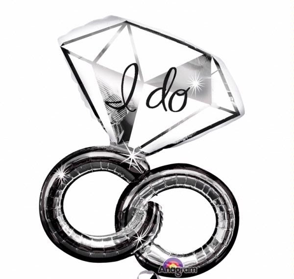 30"/ 76cm WEDDING RINGS SUPERSHAPE FOIL BALLOON