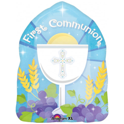 18"/ 46cm BLUE BLESSED 1ST COMMUNION SUPERSHAPE FOIL BALLOON