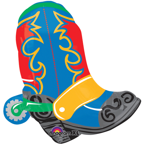 24"/ 61cm WILD WEST BOOTS SUPERSHAPE FOIL BALLOON