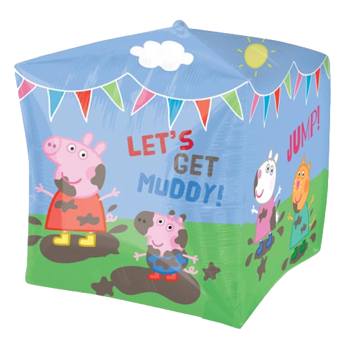 15"/ 38cm PEPPA PIG LET'S GET MUDDY CUBEZ FOIL BALLOON
