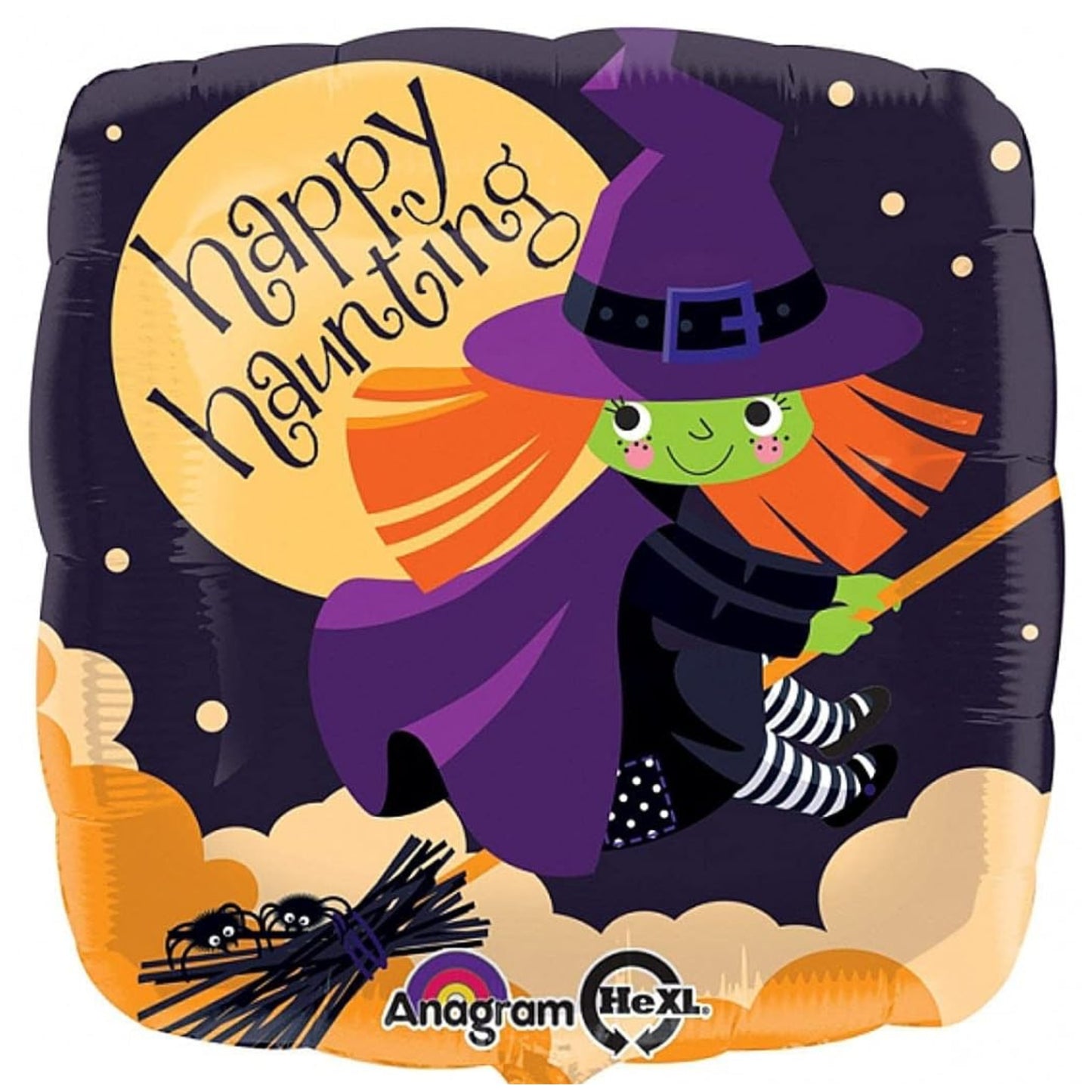 18"/ 46cm CUTE WITCH SQUARE FOIL BALLOON
