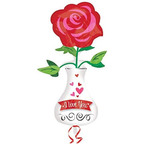 36"/ 91cm I LOVE YOU VASE SUPERSHAPE FOIL BALLOON