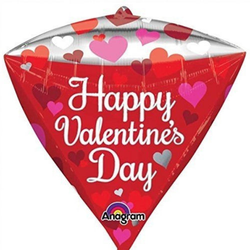 15"/ 38cm VALENTINE FLOATING HEART DIAMONDZ FOIL BALLOON