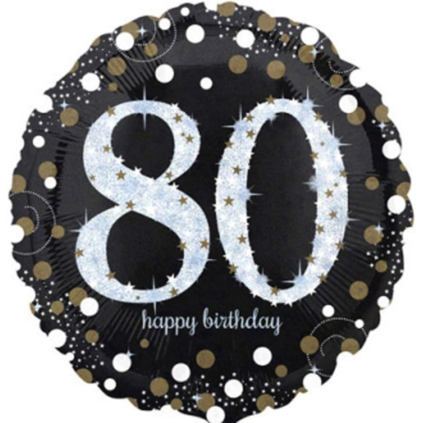 18"/ 46cm 80TH GOLD SPARKLES ROUND FOIL BALLOON