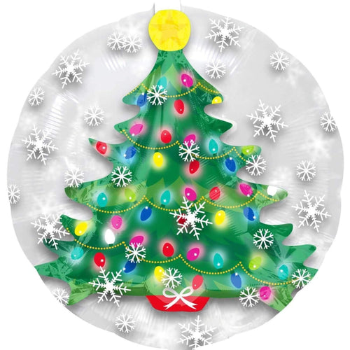 24"/ 61cm CHRISTMAS TREE ROUND FOIL BALLOON