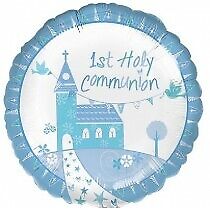 18"/ 46cm BLUE COMMUNION CHURCH ROUND FOIL BALLOON