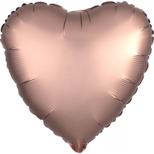 18"/ 46cm ROSE COPPER (SATIN LUXE) HEART SHAPED PLAIN FOIL BALLOON