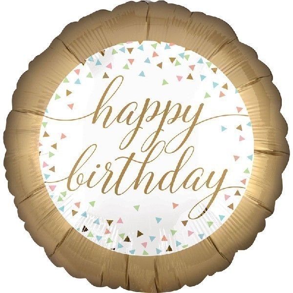 18"/ 46cm BIRTHDAY PASTEL CONFETTI ROUND FOIL BALLOON