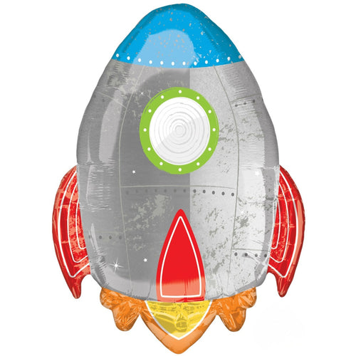 29"/ 74cm BLAST OFF ROCKET SUPERSHAPE FOIL BALLOON
