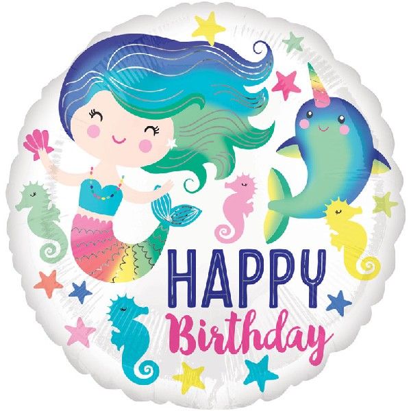 18"/ 46cm SEALIFE HAPPY BIRTHDAY ROUND FOIL BALLOON