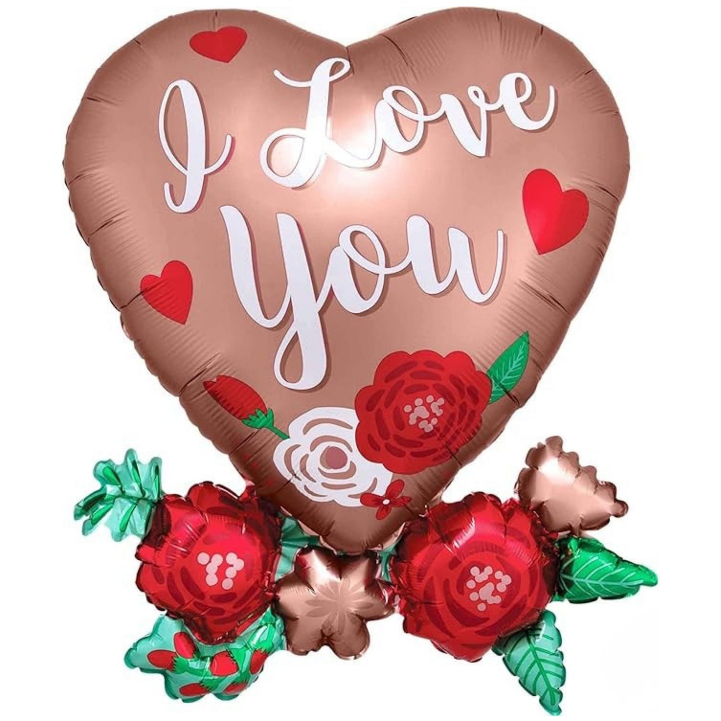 30"/ 76cm SATIN HEART WITH FLOWER SUPERSHAPE FOIL BALLOON