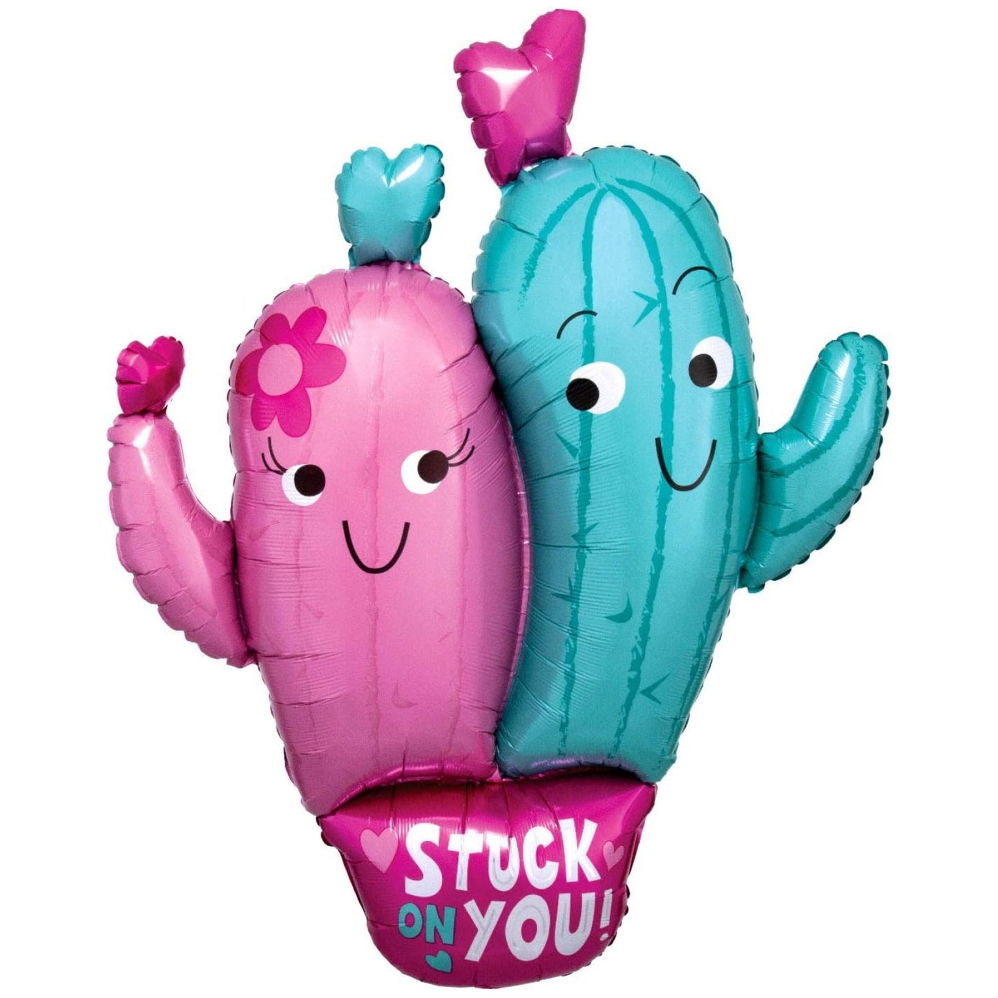 36"/ 91cm VALENTINE'S STUCK ON YOU CACTUS SUPERSHAPE FOIL BALLOON