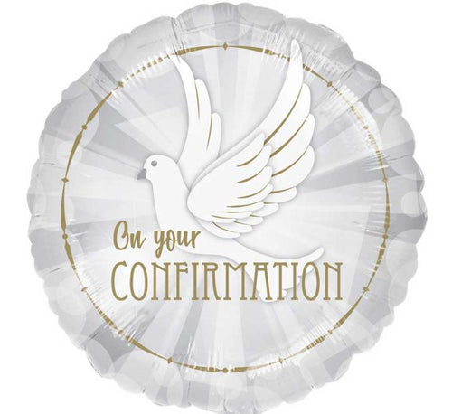 17"/ 43cm ON YOUR CONFIRMATION ROUND FOIL BALLOON